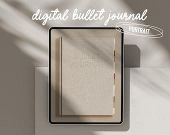 Digital Portrait dotted journal 2024, Undated Digital Planner, Realistic digital journal, Digital iPad planner, iPad bullett, bujo