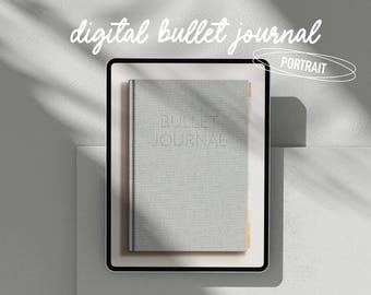 Portrait Digital dotted journal 2024, Undated Digital Planner, Realistic digital journal, Digital iPad planner, iPad bullett, Pastel bujo