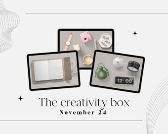 Nr 37 - The Creativity Box - November 2024 - Digital planner, digital stickers, realistic stickers, digital journaling, PNG, Clip art bullet
