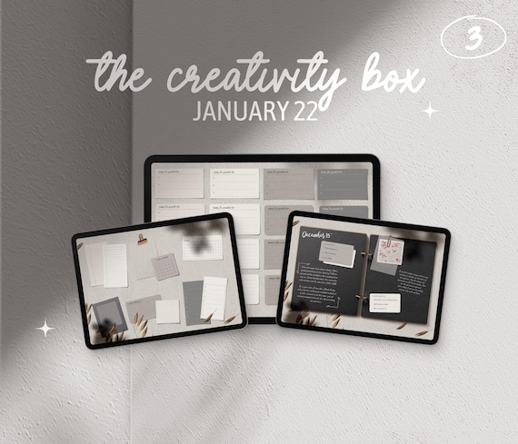Nr 03 - The Creativity Box - January 2022 - Digital planner, digital stickers, realistic stickers, digital journaling, PNG, Clip art bullet