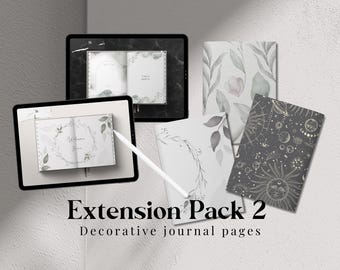 Extension pack 2 - Pre-made digital planning pages to add on top of your journal. Crispy collection. Easy digital planning & journaling.