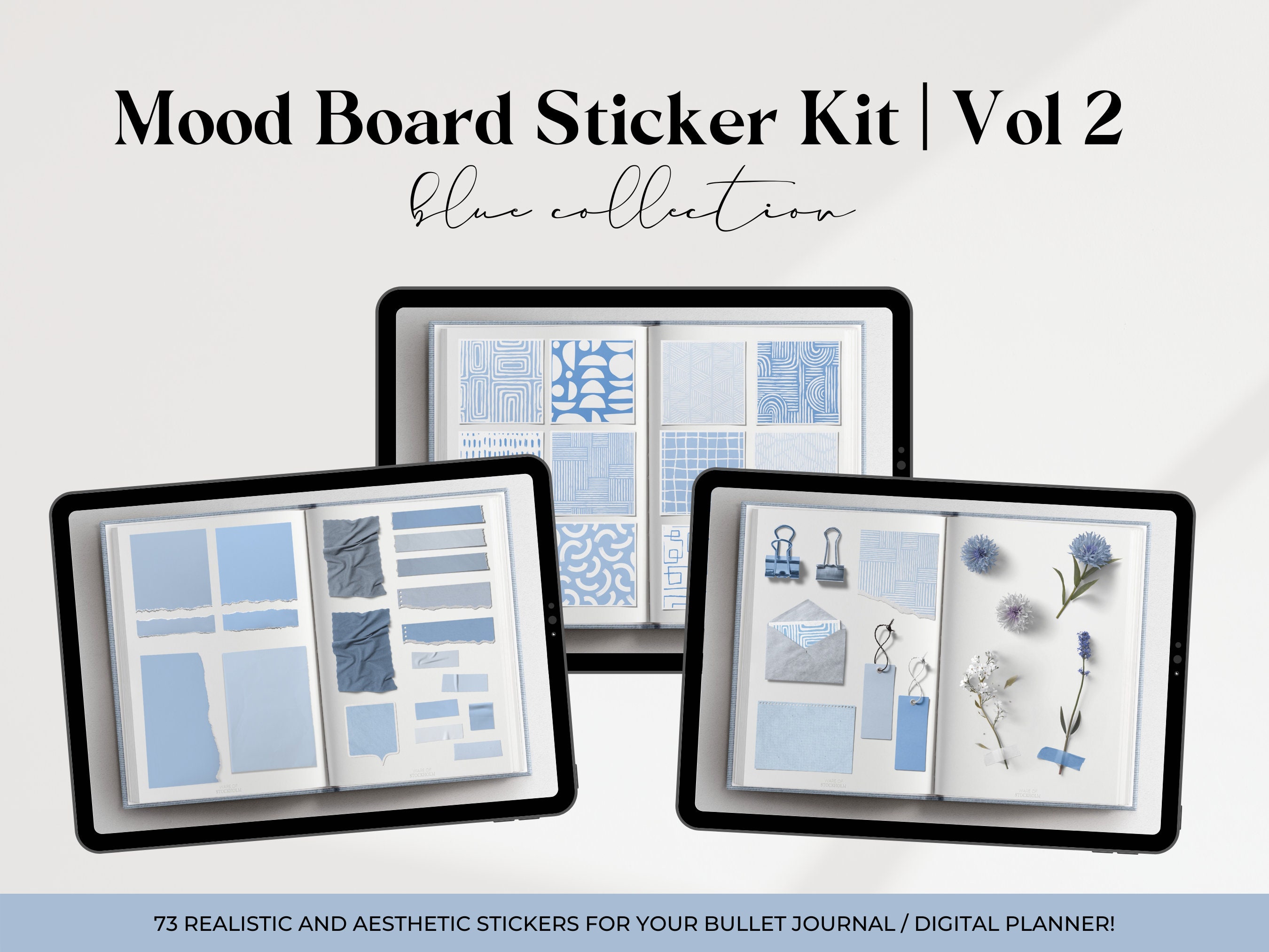 Blue Goodnotes Stickers, Digital Planner Stickers, Clip Art & Pre ...