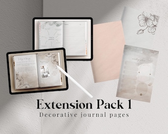 Extension pack 1 - Pre-made digital planning pages to add on top of your journal. Aesthetic/dreamy collection. Easy digital planning.