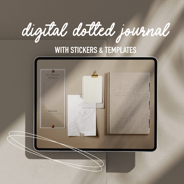 Digital dotted journal 2026, Undated Digital Planner, Realistic digital journal, Digital iPad planner, iPad bullett, bujo