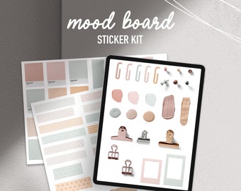 Pastel Digital Mood Board Stickers, Digital Stickers Bujo, Realistic Digital Journal Stickers, Digital Vision Board, realistic bullet