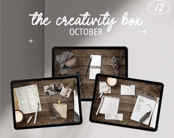 Nr 12 - The Creativity Box - October 2022 - Digital planner, digital stickers, realistic stickers, digital journaling, PNG, Clip art bullet