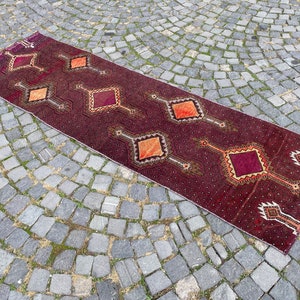 Kitchen rug, Vintage runner rug, Organic rug, Hallway rug, Entryway rug, Decorative rug, gift for him 83 x 275 cm 2,7 x 9,0 ft image 8