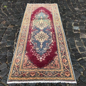 Vintage Rug, Turkish Rug, Boho Rug, Floor rug, Wool Rug, Handmade Rug, Carpet, Kilim, 211 x 86 cm // 6.9 x 2.8 ft image 3