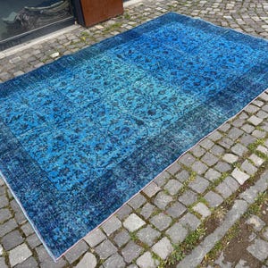 Large Vintage Oushak Rug: Handwoven Turkish Wool Carpet (6.4 x 9.7 ft.)