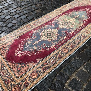 Vintage Rug, Turkish Rug, Boho Rug, Floor rug, Wool Rug, Handmade Rug, Carpet, Kilim, 211 x 86 cm // 6.9 x 2.8 ft image 2
