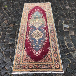 Vintage Rug, Turkish Rug, Boho Rug, Floor rug, Wool Rug, Handmade Rug, Carpet, Kilim, 211 x 86 cm // 6.9 x 2.8 ft image 4