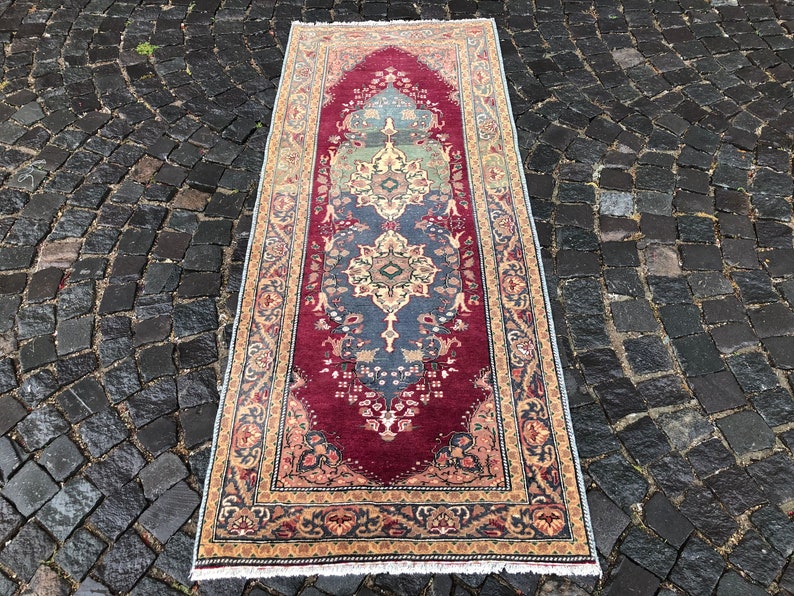 Vintage Rug, Turkish Rug, Boho Rug, Floor rug, Wool Rug, Handmade Rug, Carpet, Kilim, 211 x 86 cm // 6.9 x 2.8 ft image 4