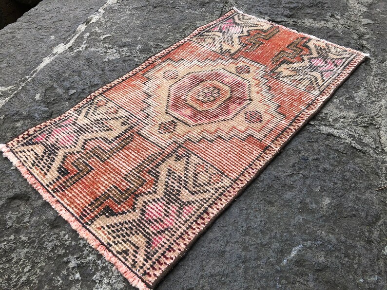 Turkish Vintage Rug Small Carpet Door Mat HANDMADE Boho Decor KILIM 1/'6 X 3/'2 Ft