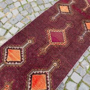 Kitchen rug, Vintage runner rug, Organic rug, Hallway rug, Entryway rug, Decorative rug, gift for him 83 x 275 cm 2,7 x 9,0 ft image 2