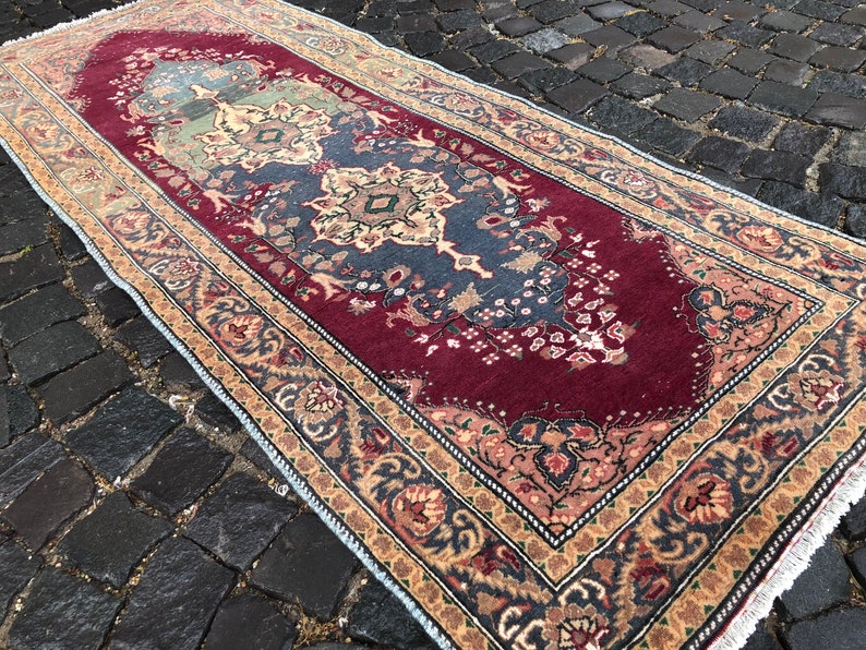 Vintage Rug, Turkish Rug, Boho Rug, Floor rug, Wool Rug, Handmade Rug, Carpet, Kilim, 211 x 86 cm // 6.9 x 2.8 ft image 9