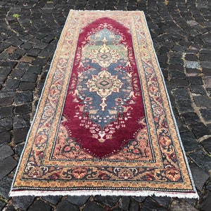Vintage Rug, Turkish Rug, Boho Rug, Floor rug, Wool Rug, Handmade Rug, Carpet, Kilim, 211 x 86 cm // 6.9 x 2.8 ft image 5