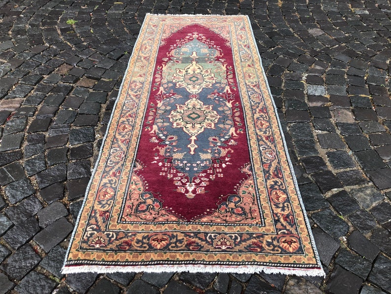 Vintage Rug, Turkish Rug, Boho Rug, Floor rug, Wool Rug, Handmade Rug, Carpet, Kilim, 211 x 86 cm // 6.9 x 2.8 ft image 5