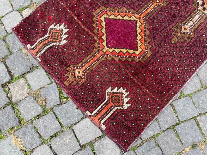 Kitchen rug, Vintage runner rug, Organic rug, Hallway rug, Entryway rug, Decorative rug, gift for him 83 x 275 cm 2,7 x 9,0 ft image 7