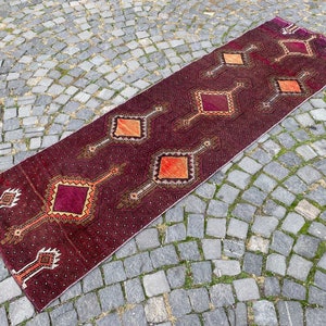 Kitchen rug, Vintage runner rug, Organic rug, Hallway rug, Entryway rug, Decorative rug, gift for him 83 x 275 cm 2,7 x 9,0 ft image 1