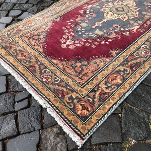 Vintage Rug, Turkish Rug, Boho Rug, Floor rug, Wool Rug, Handmade Rug, Carpet, Kilim, 211 x 86 cm // 6.9 x 2.8 ft image 7