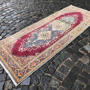 Vintage Rug, Turkish Rug, Boho Rug, Floor rug, Wool Rug, Handmade Rug, Carpet, Kilim, 211 x 86 cm // 6.9 x 2.8 ft image 1