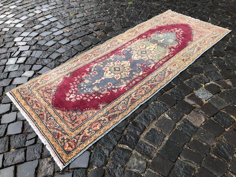 Vintage Rug, Turkish Rug, Boho Rug, Floor rug, Wool Rug, Handmade Rug, Carpet, Kilim, 211 x 86 cm // 6.9 x 2.8 ft image 1
