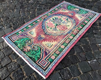 Bohemian Rug, Vintage Rug, Area Rug, Turkish Rug, Home Decor, Wool Rug, Carpet, Kilim, 148 x 84 cm = 4.9 x 2.8 ft