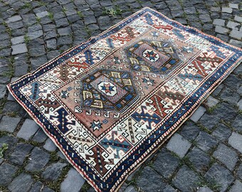 Turkish Rug, Vintage Rug, Bohemian Rug, Area Rug, Home Decor, Wool Rug, Carpet, Kilim 92 x 130 cm = 3,0 x 4,2 ft