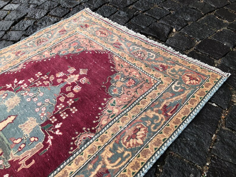 Vintage Rug, Turkish Rug, Boho Rug, Floor rug, Wool Rug, Handmade Rug, Carpet, Kilim, 211 x 86 cm // 6.9 x 2.8 ft image 6