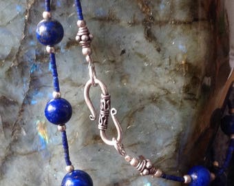 Lapis lazuli necklace 925 silver