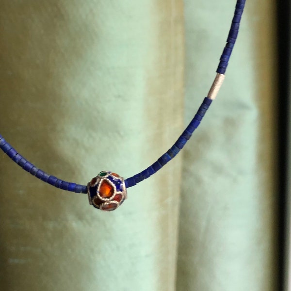 Silver lapis lazuli necklace / Lapis lazuli necklace