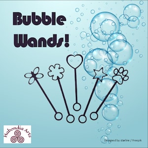 Bubble Wands Digital Download SVG, PDF, DXF files to make your own with a Glowforge or other laser machine.