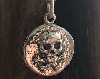 Pirate Coin Pendant in Sterling Silver