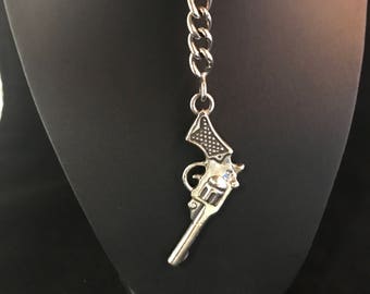 Revolver Keychain in Sterling Silver