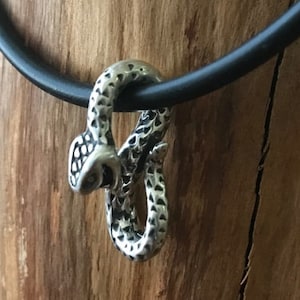 Snake Pendant Hand-cast Sterling Silver