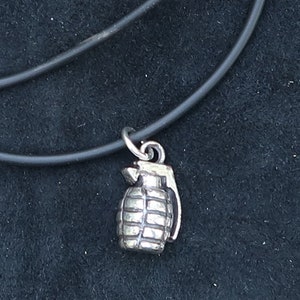 Grenade Pendant in Sterling Silver