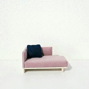 1:24 Handmade Modern Wooden Sofa with indipink seat and back padding
