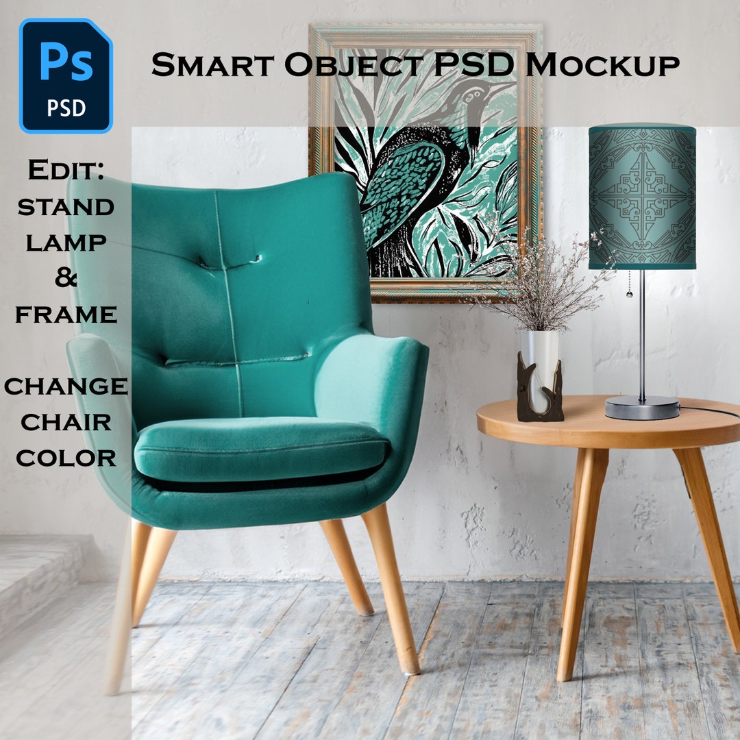 Lamp & Frame Mockup, Multi-use Smart Object PSD Mock up of a Stand ...
