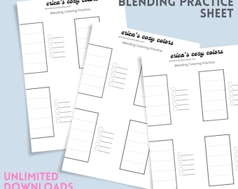 Alcohol Marker Blending Practice Sheet: Gradient Design (Digital Download)
