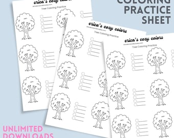 Tree Coloring Page: Nature Drawing Practice (PDF)