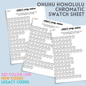 Ohuhu Honolulu 320 Marker Swatch Sheet: Chromatic Organization (PDF Download)