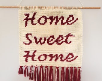 Home Sweet Home Crochet Wall Hanging Pattern