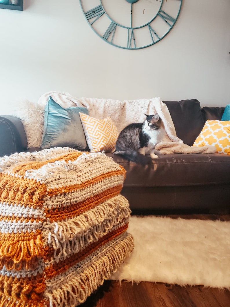 Poufiest of Poufs Pattern// Boho Pouf Pattern// Crochet Pouf Pattern image 1