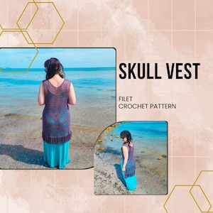 Skull Vest Filet Crochet Pattern