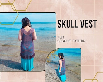 Skull Vest Filet Crochet Pattern