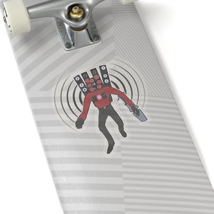 Titan Speakerman-stickers, transparant vinylsticker, Skibidi toilet sticker notebook/laptop, Speaker Man Meme, cadeau kinderen/jongen, Dafuqboom