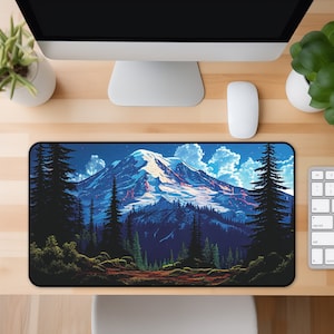 Alfombrilla de escritorio del Parque Nacional del Monte Rainier, Washington, decoración para el hogar y la oficina, alfombrilla para ratón, para exteriores, senderismo, teclado, regalo para amantes de la naturaleza y compañeros de trabajo.