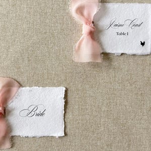 Handmade paper Gift tag personalized, pink gift tags for wedding favor, shower gift tag with name, bridesmaid gift tags with ribbon image 1