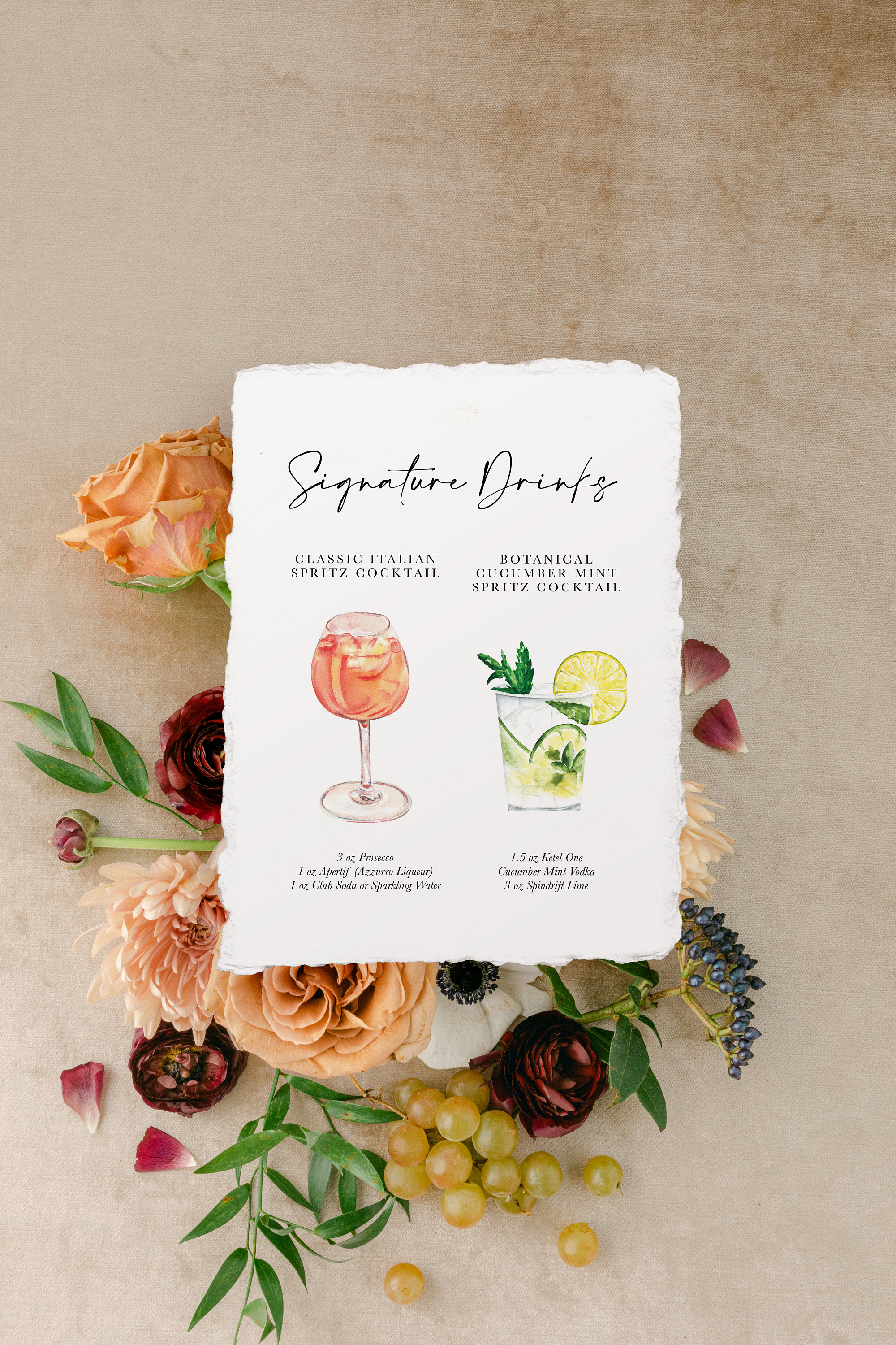 Signature Cocktail Cosmopolitan, Handmade Paper Drink Menu, Deckled Edge  Signature Drink Sign Bride and Groom, Torn Edge Rustic Bar Sign - Etsy, image size:2000x3000