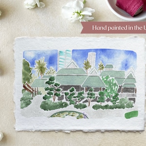 custom wedding venue illustration digital, venue watercolor painting, wedding illustration for invitations watercolor venue digital download